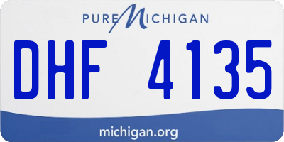 MI license plate DHF4135