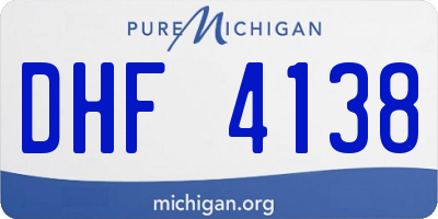 MI license plate DHF4138