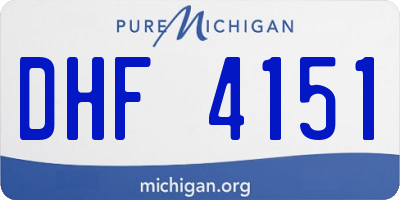 MI license plate DHF4151
