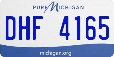 MI license plate DHF4165