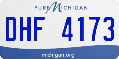 MI license plate DHF4173
