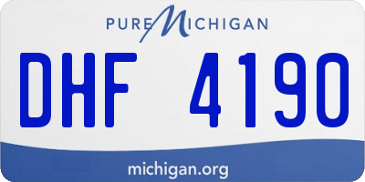 MI license plate DHF4190