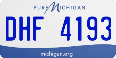MI license plate DHF4193