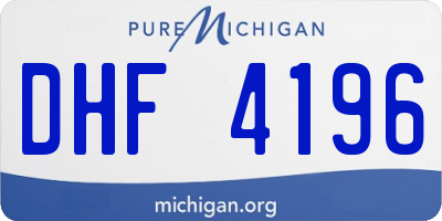 MI license plate DHF4196