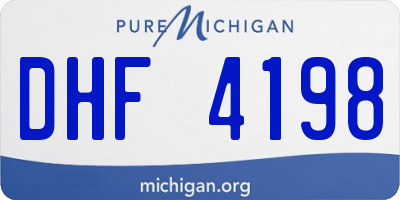 MI license plate DHF4198