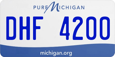 MI license plate DHF4200