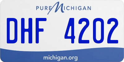 MI license plate DHF4202