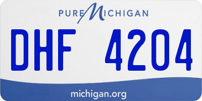 MI license plate DHF4204