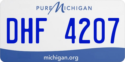 MI license plate DHF4207
