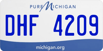 MI license plate DHF4209