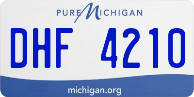 MI license plate DHF4210