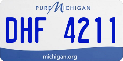 MI license plate DHF4211