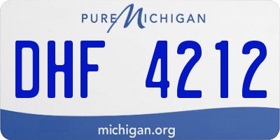 MI license plate DHF4212