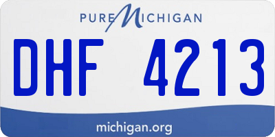 MI license plate DHF4213