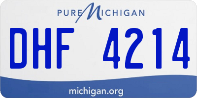 MI license plate DHF4214