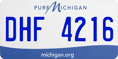 MI license plate DHF4216