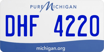 MI license plate DHF4220