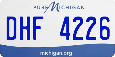 MI license plate DHF4226