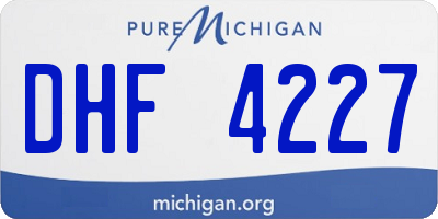 MI license plate DHF4227