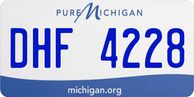 MI license plate DHF4228