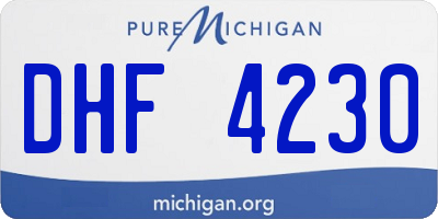 MI license plate DHF4230