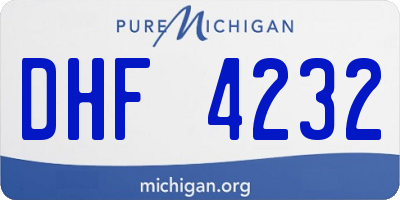 MI license plate DHF4232