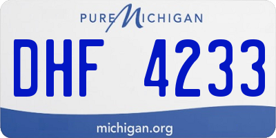 MI license plate DHF4233