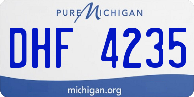 MI license plate DHF4235
