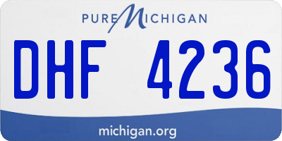 MI license plate DHF4236