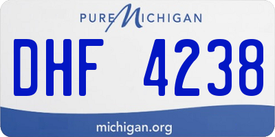 MI license plate DHF4238