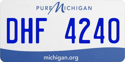 MI license plate DHF4240