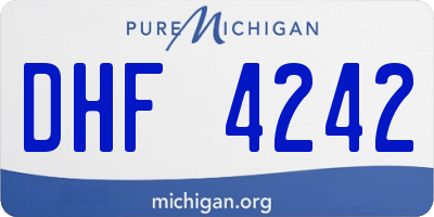 MI license plate DHF4242