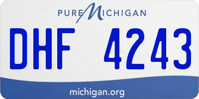 MI license plate DHF4243
