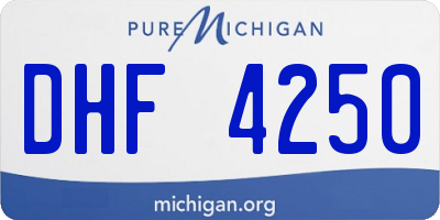 MI license plate DHF4250