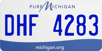 MI license plate DHF4283
