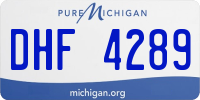 MI license plate DHF4289