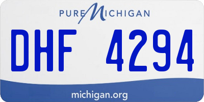 MI license plate DHF4294