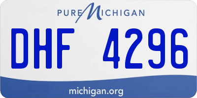 MI license plate DHF4296