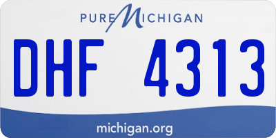 MI license plate DHF4313