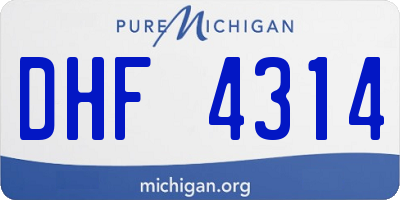 MI license plate DHF4314