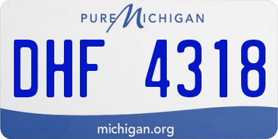 MI license plate DHF4318