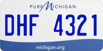 MI license plate DHF4321