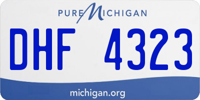 MI license plate DHF4323
