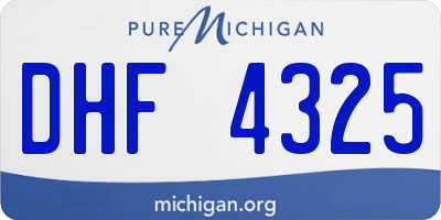 MI license plate DHF4325