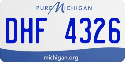 MI license plate DHF4326