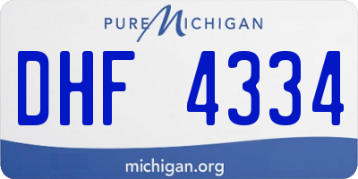 MI license plate DHF4334