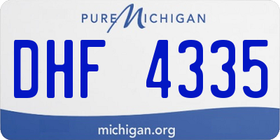 MI license plate DHF4335