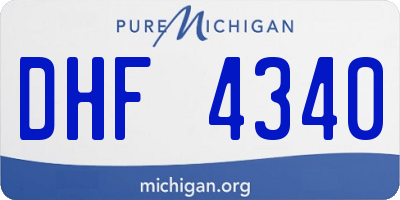 MI license plate DHF4340