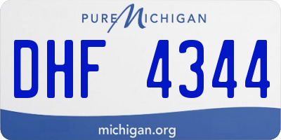 MI license plate DHF4344