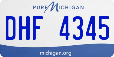 MI license plate DHF4345